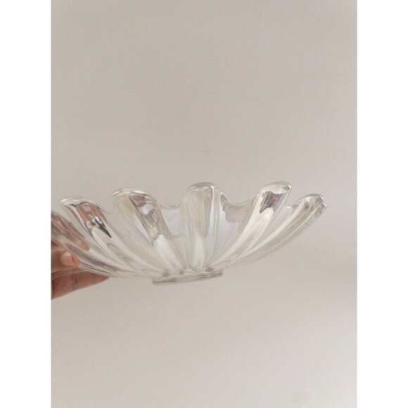 Iridescent Carnival Glass Decorative Plate With Scalloped Edges 10" Diameter - Picture 9 of 12